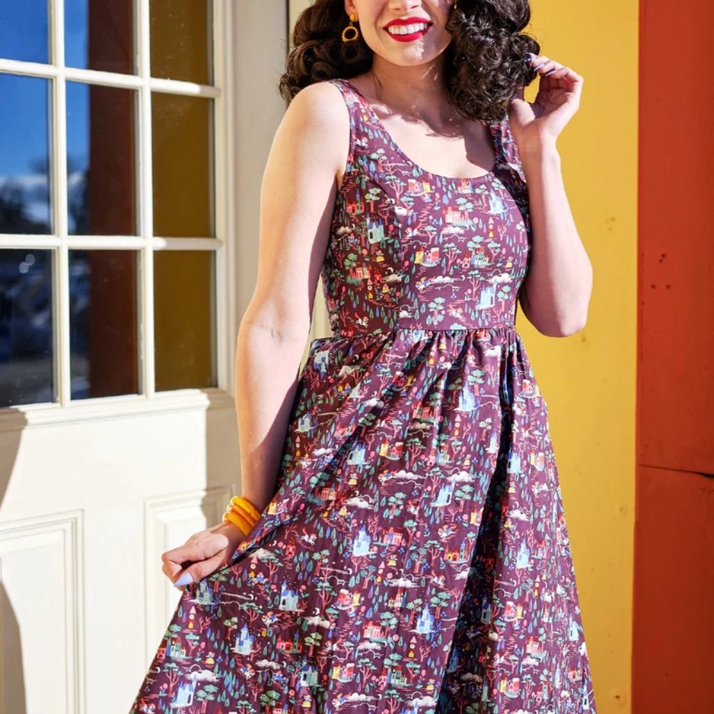 Retrolicious Beauty And The Beast Fit And Flair Dress Size 4X Fairy Tale